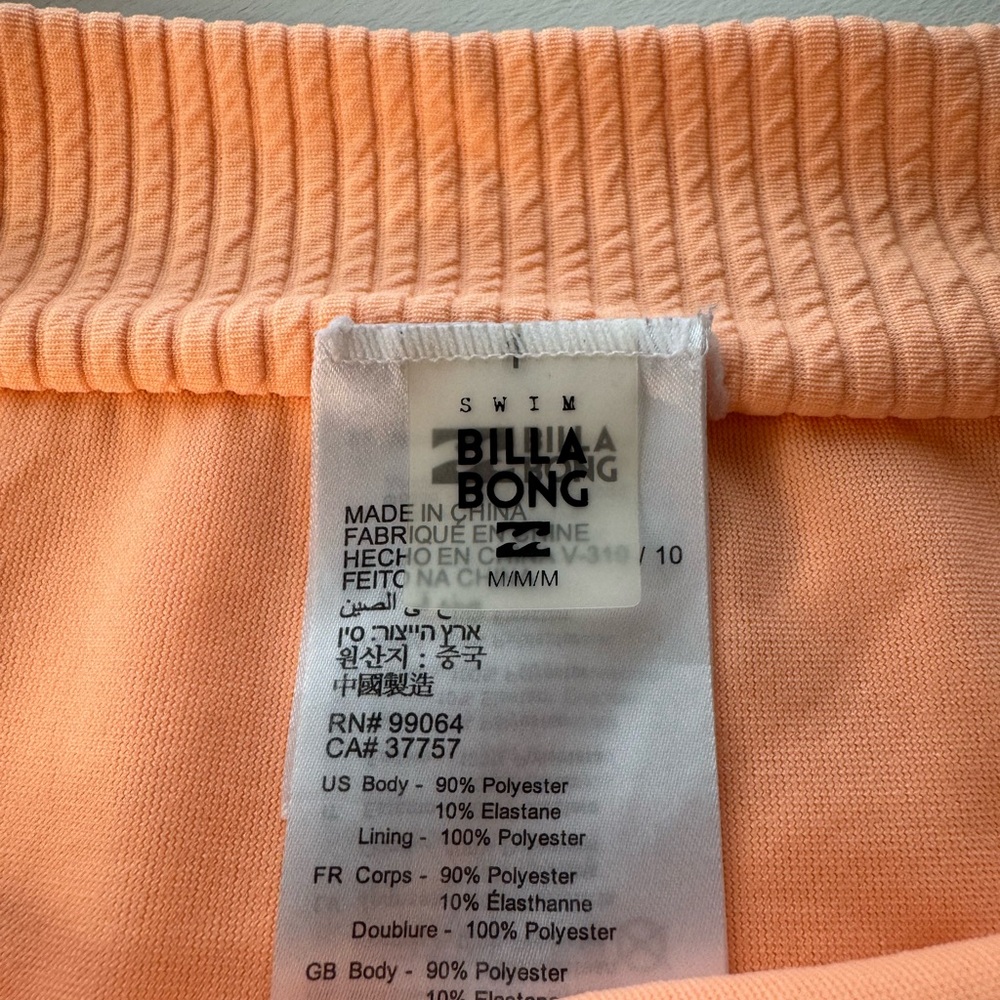 Billabong Peach Ribbed Swimwear - Picture 2 of 10